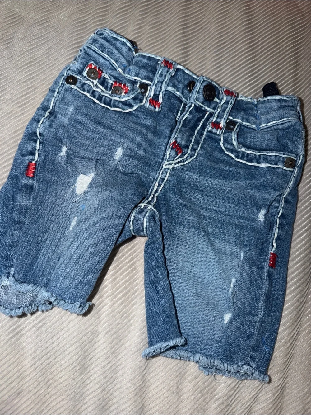 True Religion, pair  Frayed Hem, Geno cut off shorts- READ 💗 2T